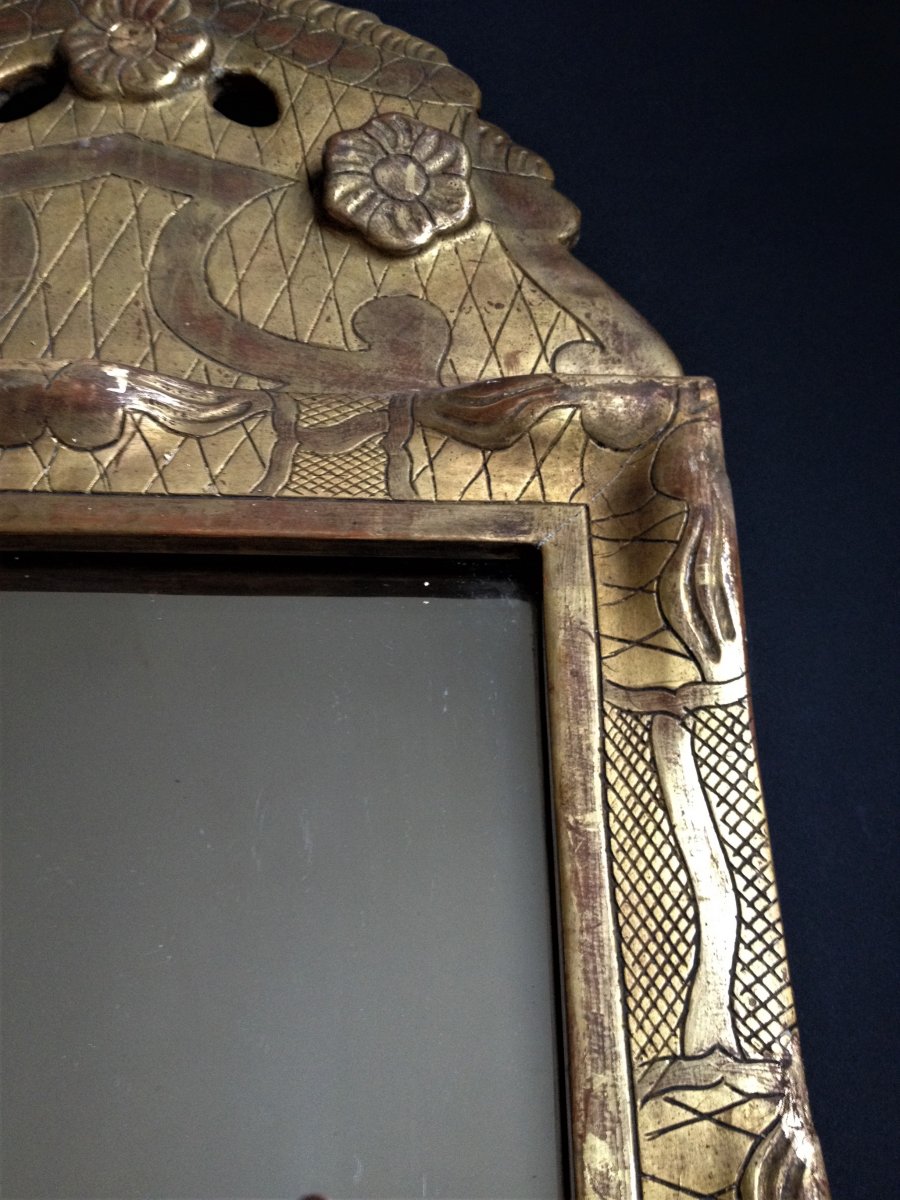 Small Mirror In Golden Wood-photo-3