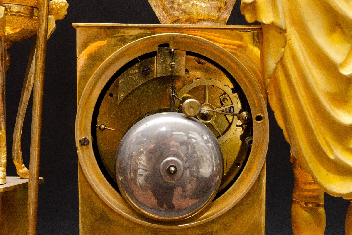 Horloge  Bronze Doré « Guerrier Romain » (charles X, Vers 1830)-photo-2