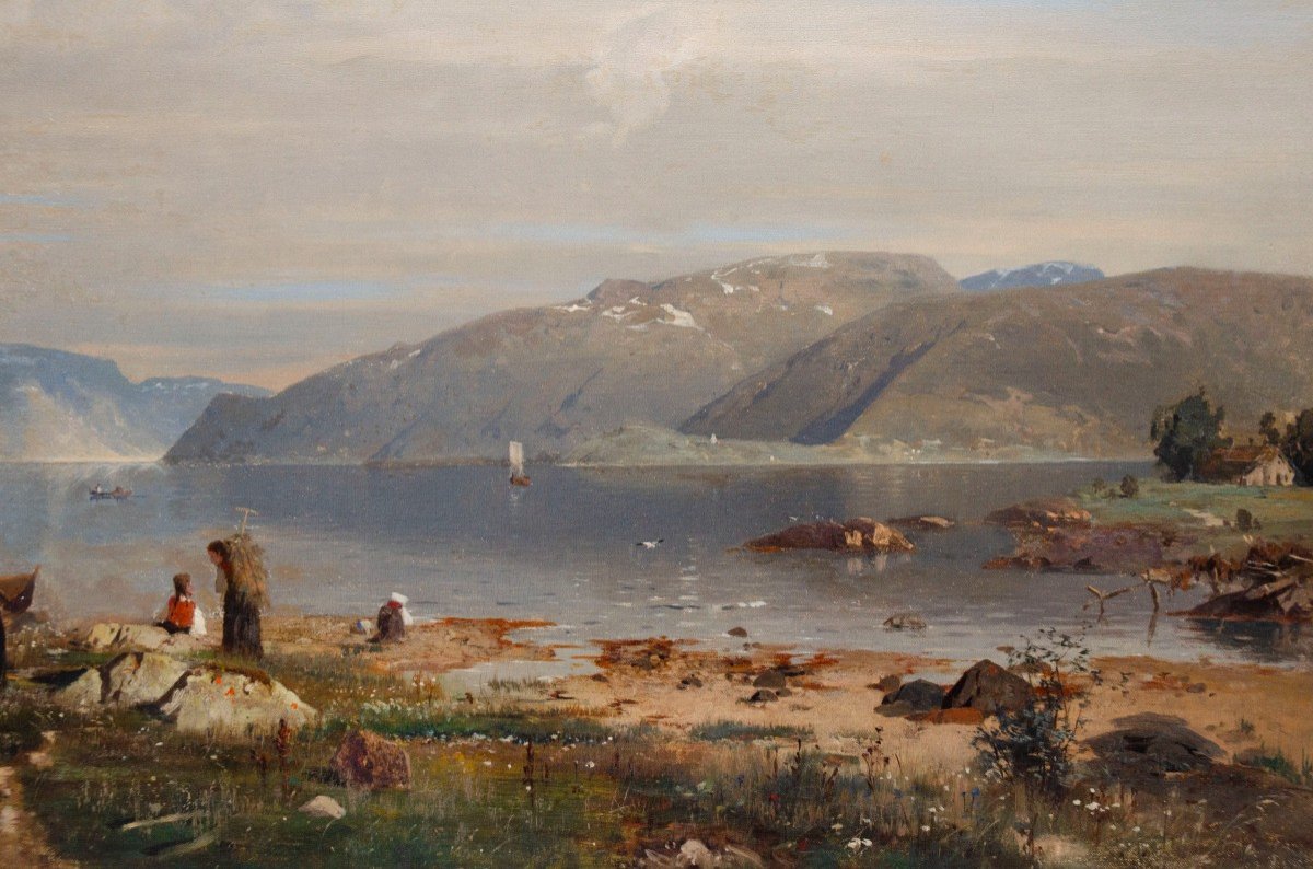 "fjords In Summer", Rasmussen Georg Anton (stavanger 1842 - Berlin 1914)-photo-2