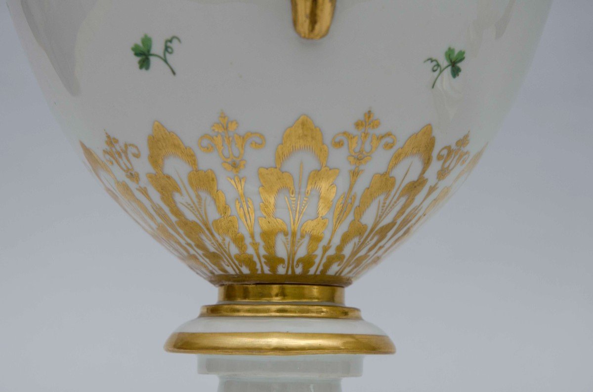 Grande Paire De Rafraîchissoirs En Porcelaine De Vienne 18e Siècle (1783)-photo-5