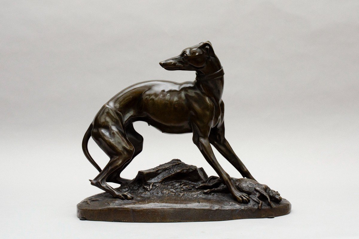 Bronze "greyhound", Jean-françois-théodore Gechter, Circa 1843