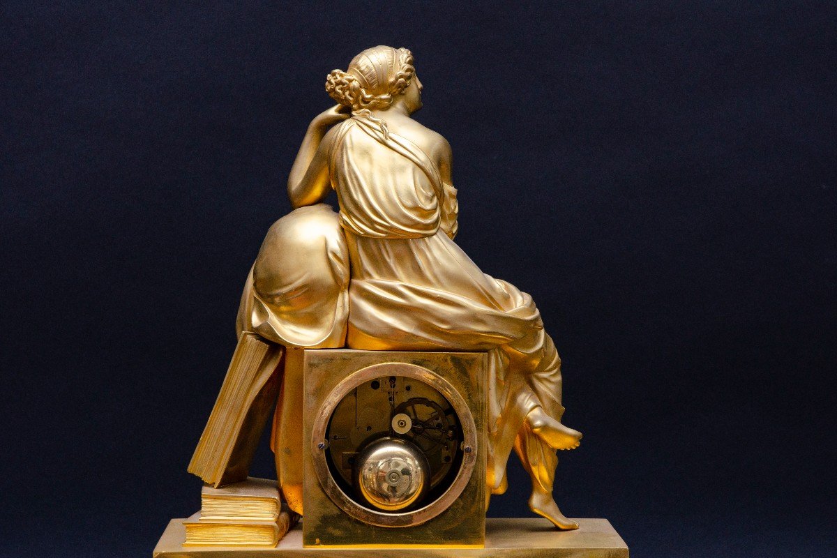 « Uranie, muse de l'Astronomie » Pendule En Bronze Doré, Paris, Vers 1830-photo-1