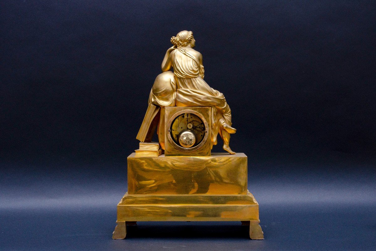 « Uranie, muse de l'Astronomie » Pendule En Bronze Doré, Paris, Vers 1830-photo-2