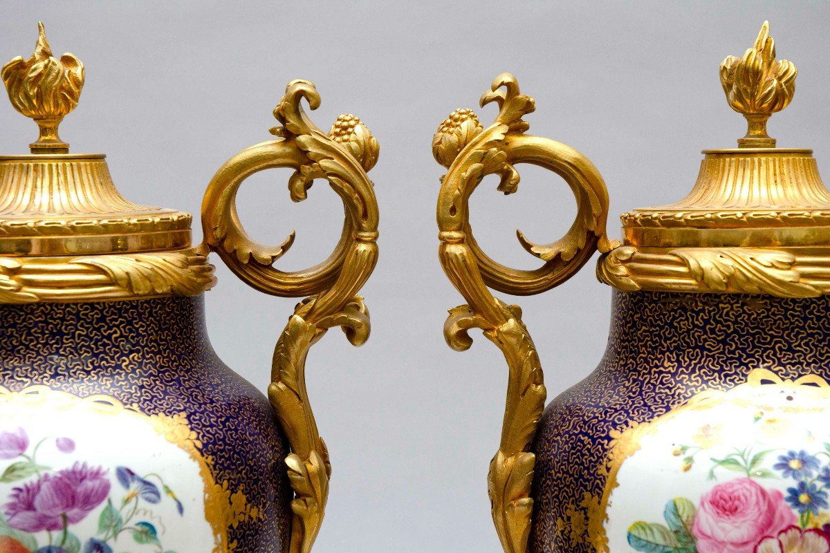 Large Ormolu Sevres Style Vases With Fruit And Figures, Paris-photo-3