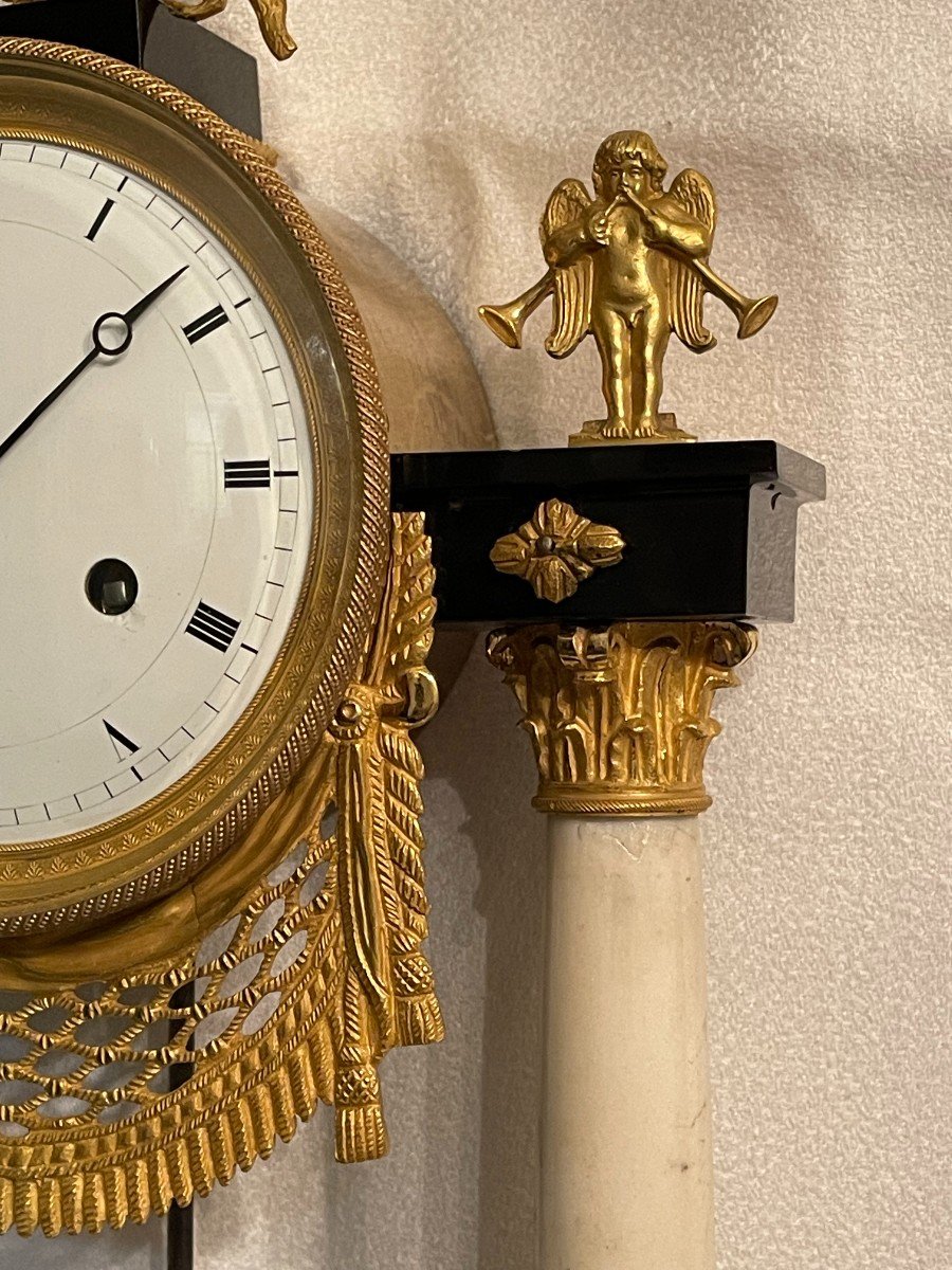 Marble And Gilt Bronze Portico Clock Directoire Period - Revised-photo-3