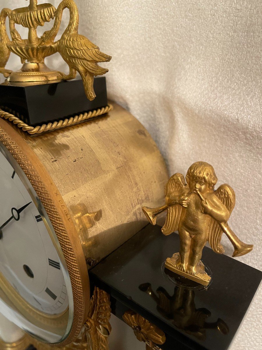 Marble And Gilt Bronze Portico Clock Directoire Period - Revised-photo-3