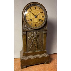 Terminal Clock In Patinated Bronze "le Temps" Restoration Period
