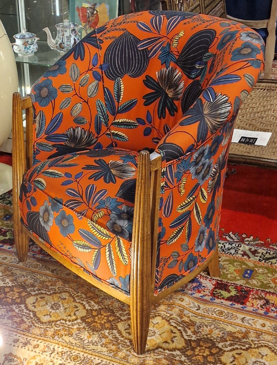 Paire De Fauteuils Art Déco Coquille,style Hermes 