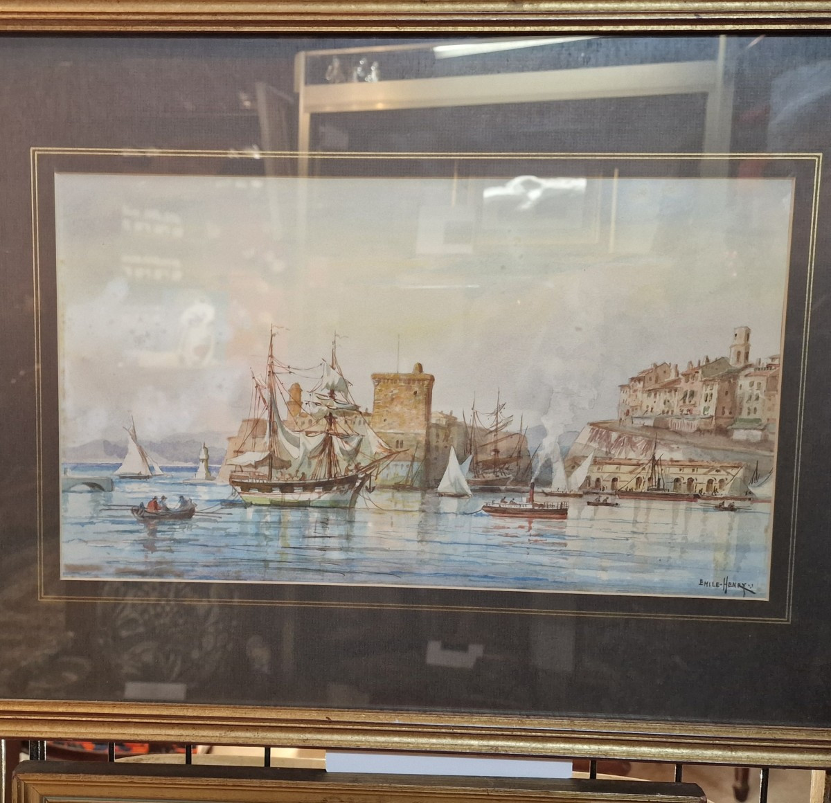 émile Henry Aquarelle Lacydon Vieux Port De Marseille 