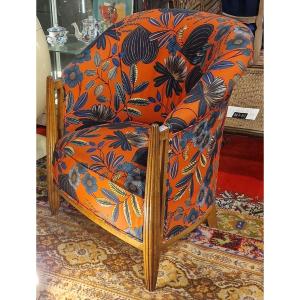 Paire De Fauteuils Art Déco Coquille,style Hermes 