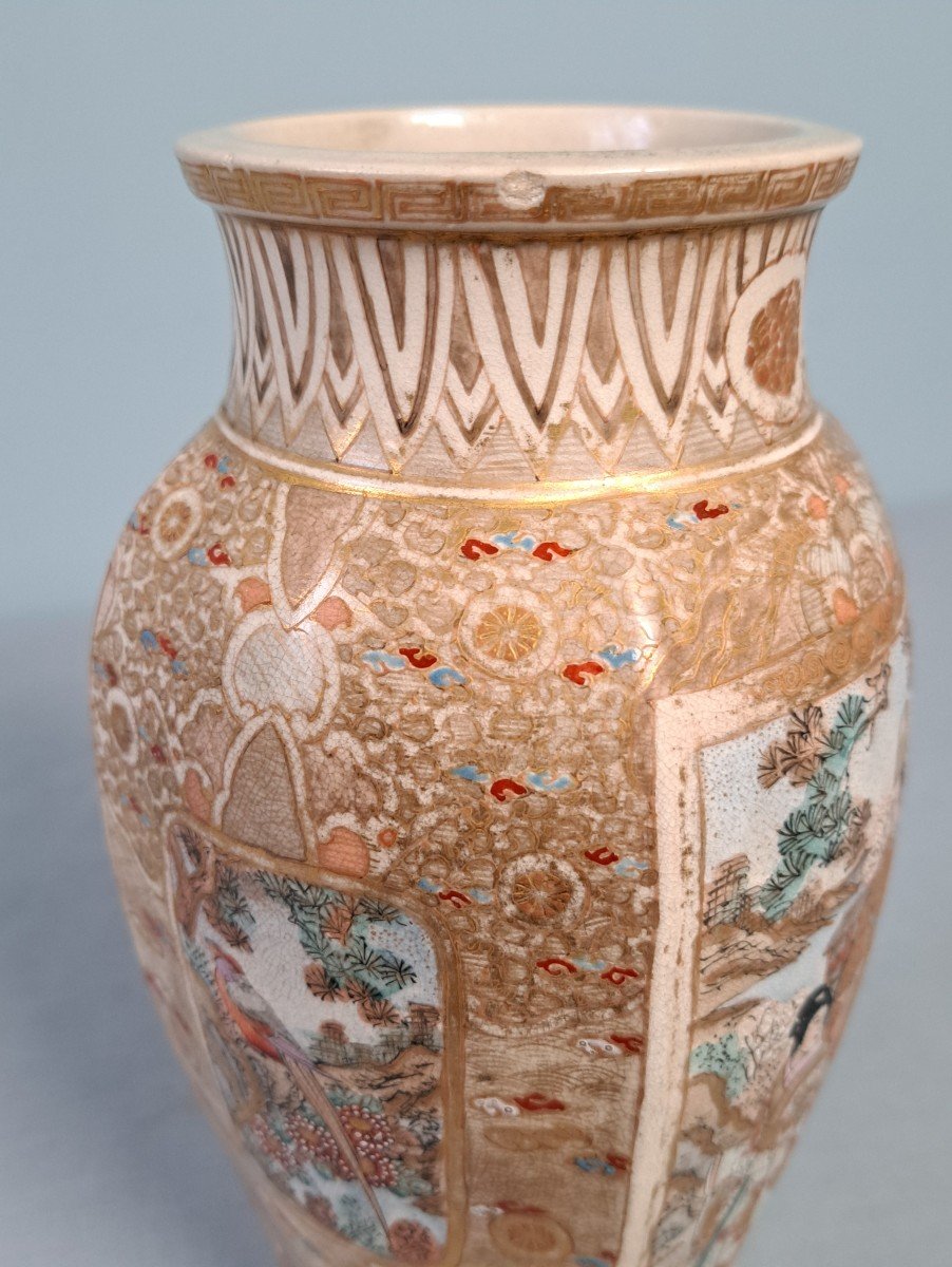 Satsuma: Japanese Vase With Romantic Decors.-photo-5