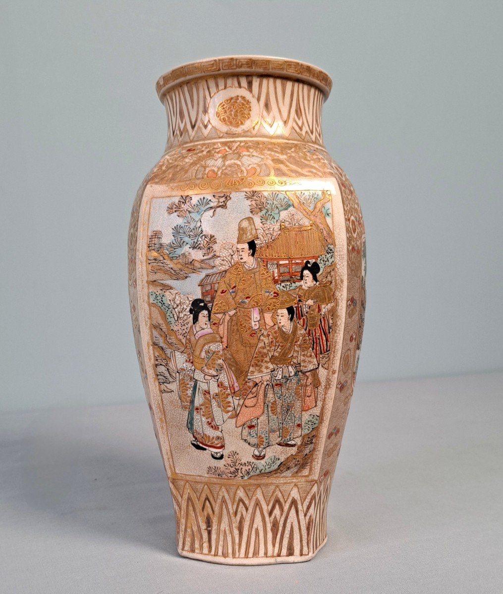 Satsuma: Japanese Vase With Romantic Decors.