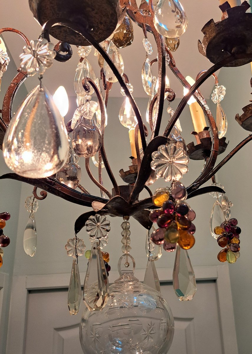 Cage Chandelier With Fruit Decor.-photo-3