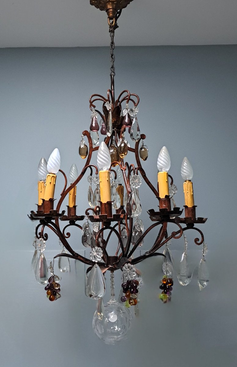 Cage Chandelier With Fruit Decor.-photo-7