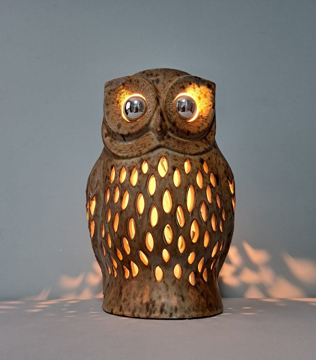 Owl: 1970s Table Lamp.-photo-3