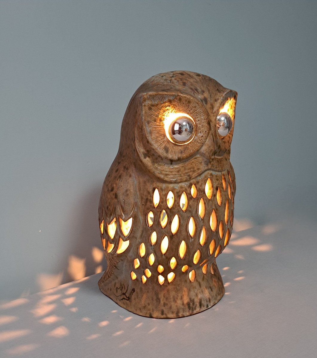 Owl: 1970s Table Lamp.-photo-1