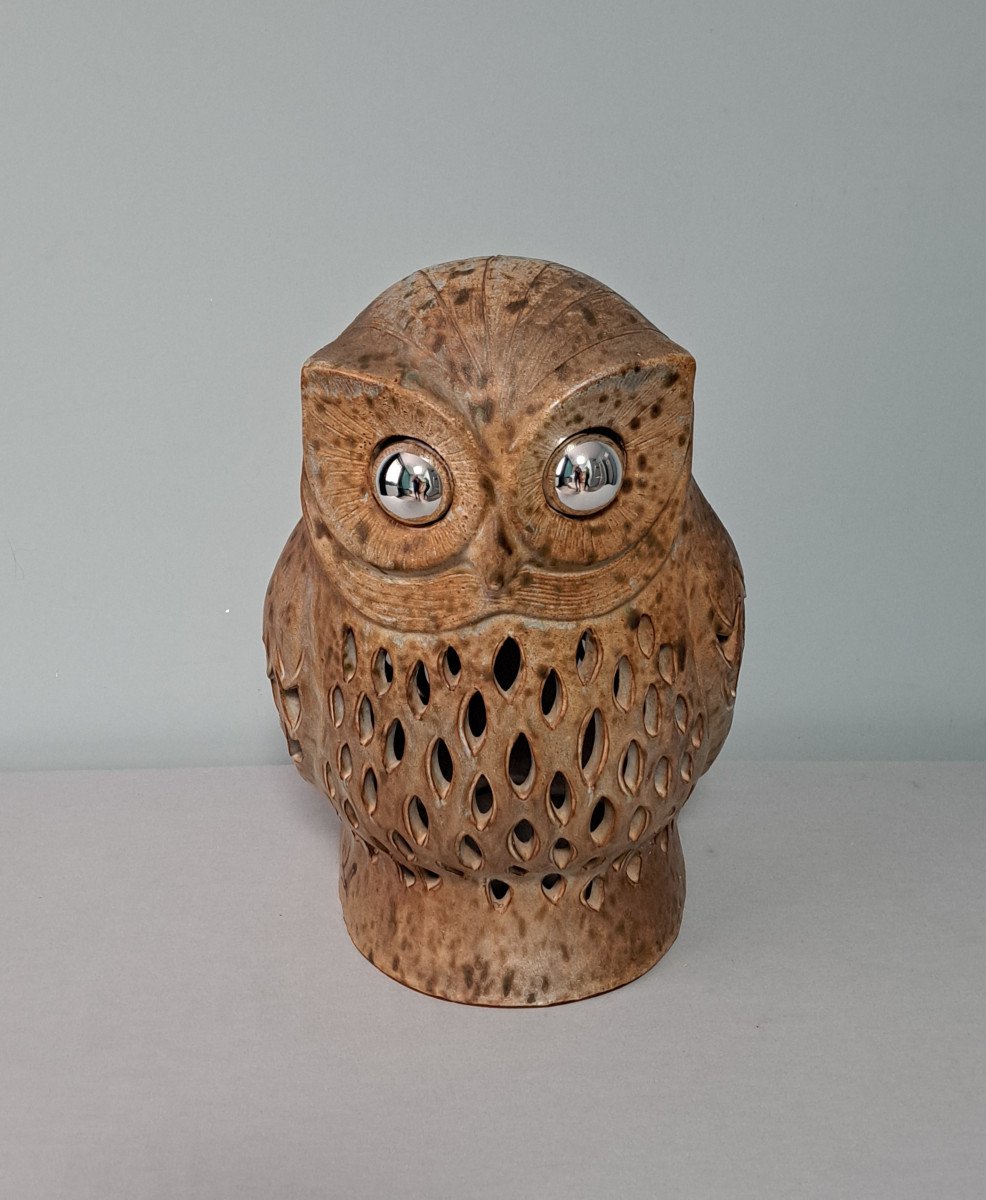 Owl: 1970s Table Lamp.-photo-2