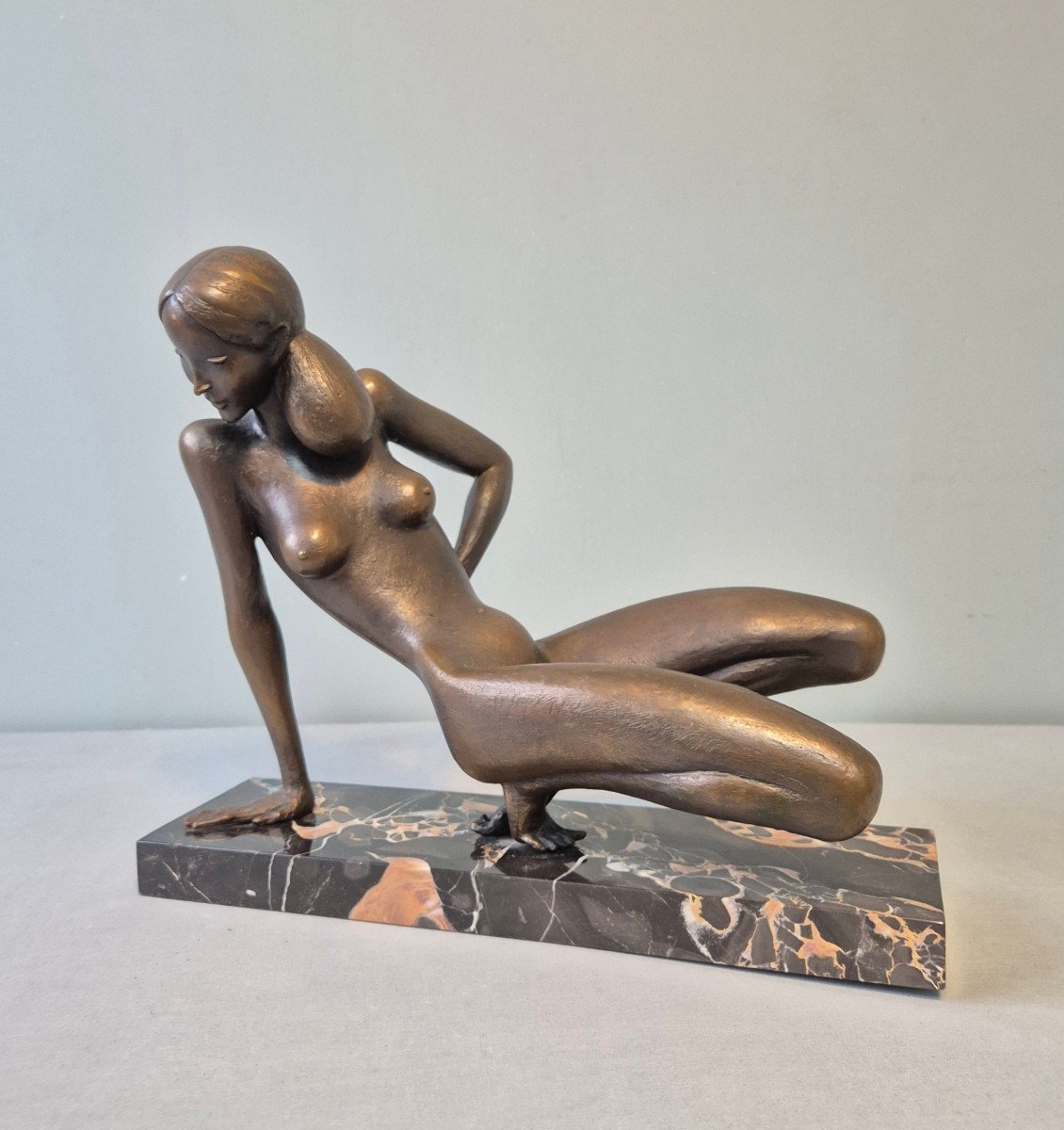 Nude: Seated Woman. In Bronze By Sergio Capellini.-photo-2