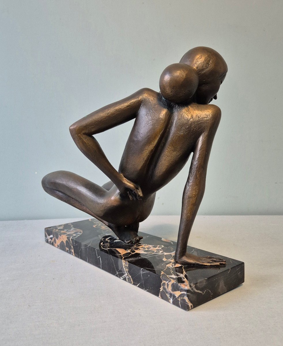 Nude: Seated Woman. In Bronze By Sergio Capellini.-photo-1