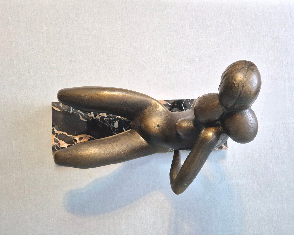 Nude: Seated Woman. In Bronze By Sergio Capellini.-photo-3