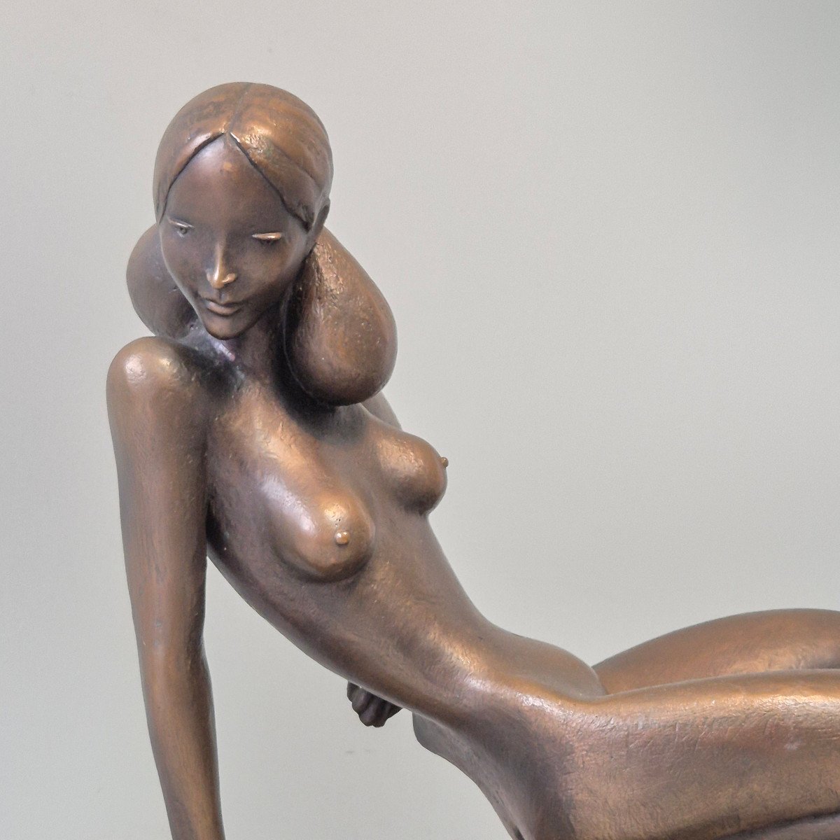 Nude: Seated Woman. In Bronze By Sergio Capellini.-photo-4