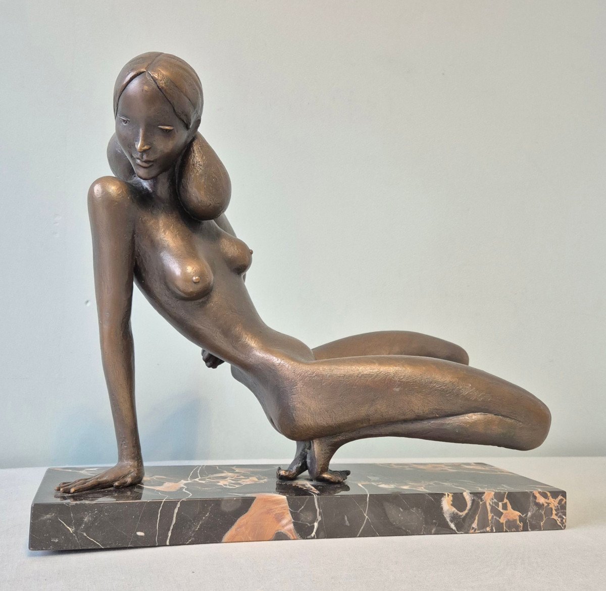 Nude: Seated Woman. In Bronze By Sergio Capellini.-photo-8