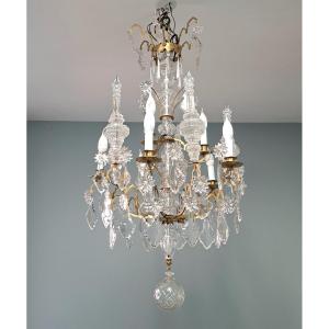 9 Candle Crystal Chandelier.