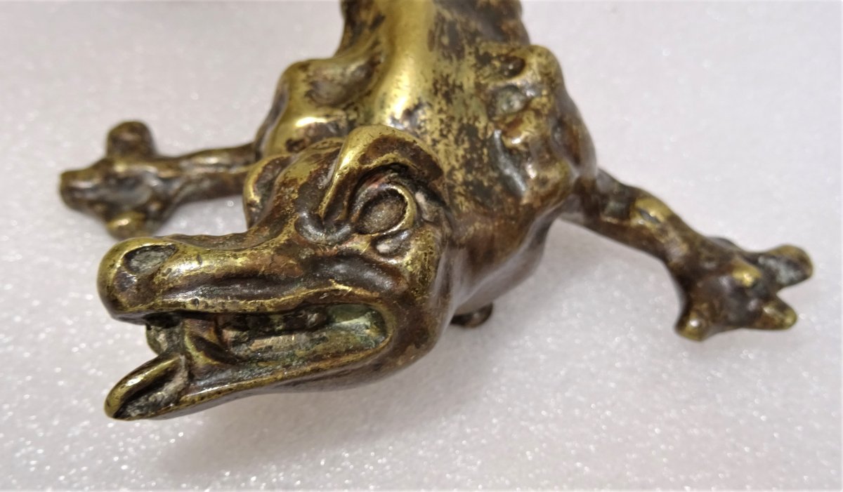 Door Handle In Bronze Zoomorphe Lizard