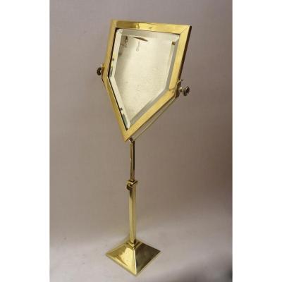 Psyche Mirror Art Deco Brass