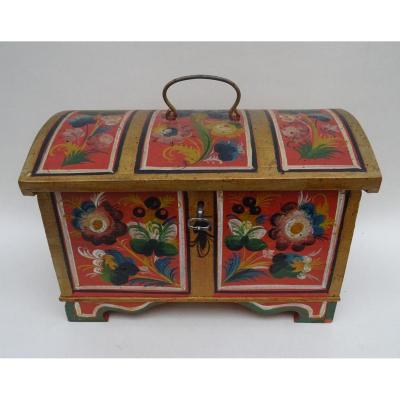 Old Little Wooden Painted Wedding Box