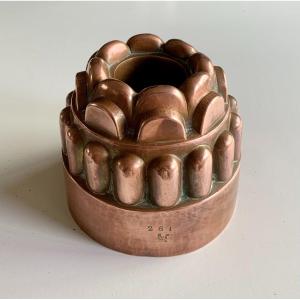 19th Century Tinned Copper Cake Mold Hallmarked With A Rooster