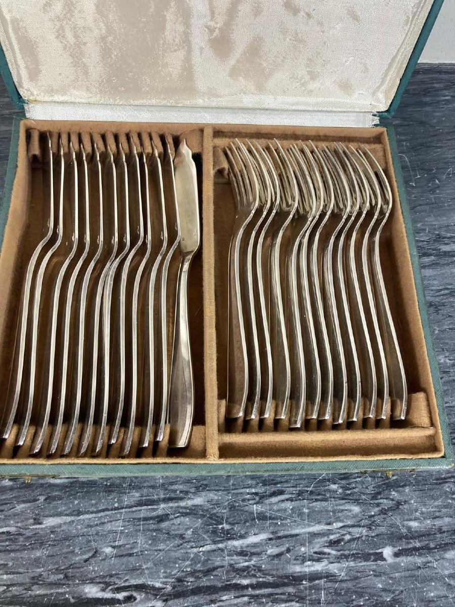 Christofle 12 Fish Cutlery Sets Atlas Model-photo-4