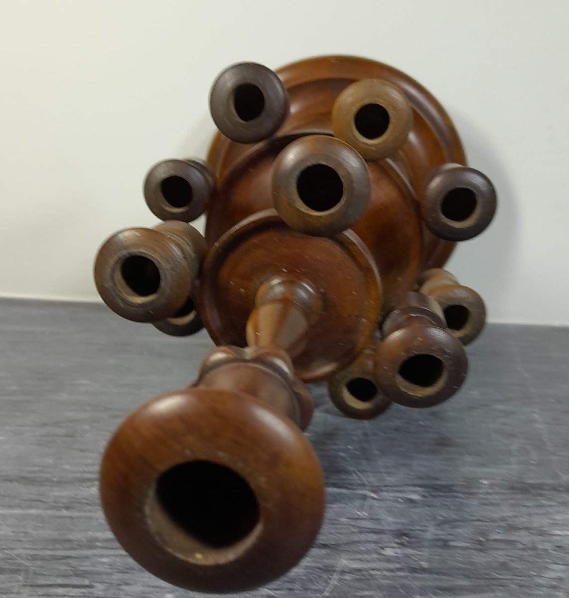 Turned Wood Candelabra-photo-3