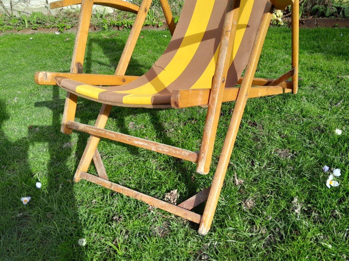 Paire De Chaises Longues Vintage-photo-1