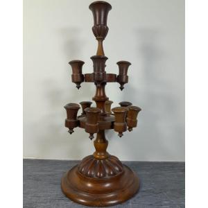 Turned Wood Candelabra