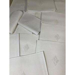 Set Of 24 Monogrammed Napkins  