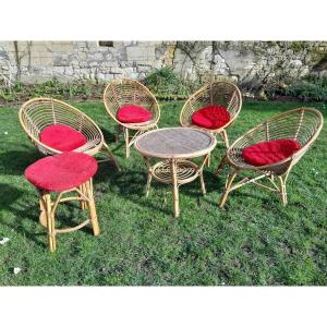  Vintage Rattan Lounge