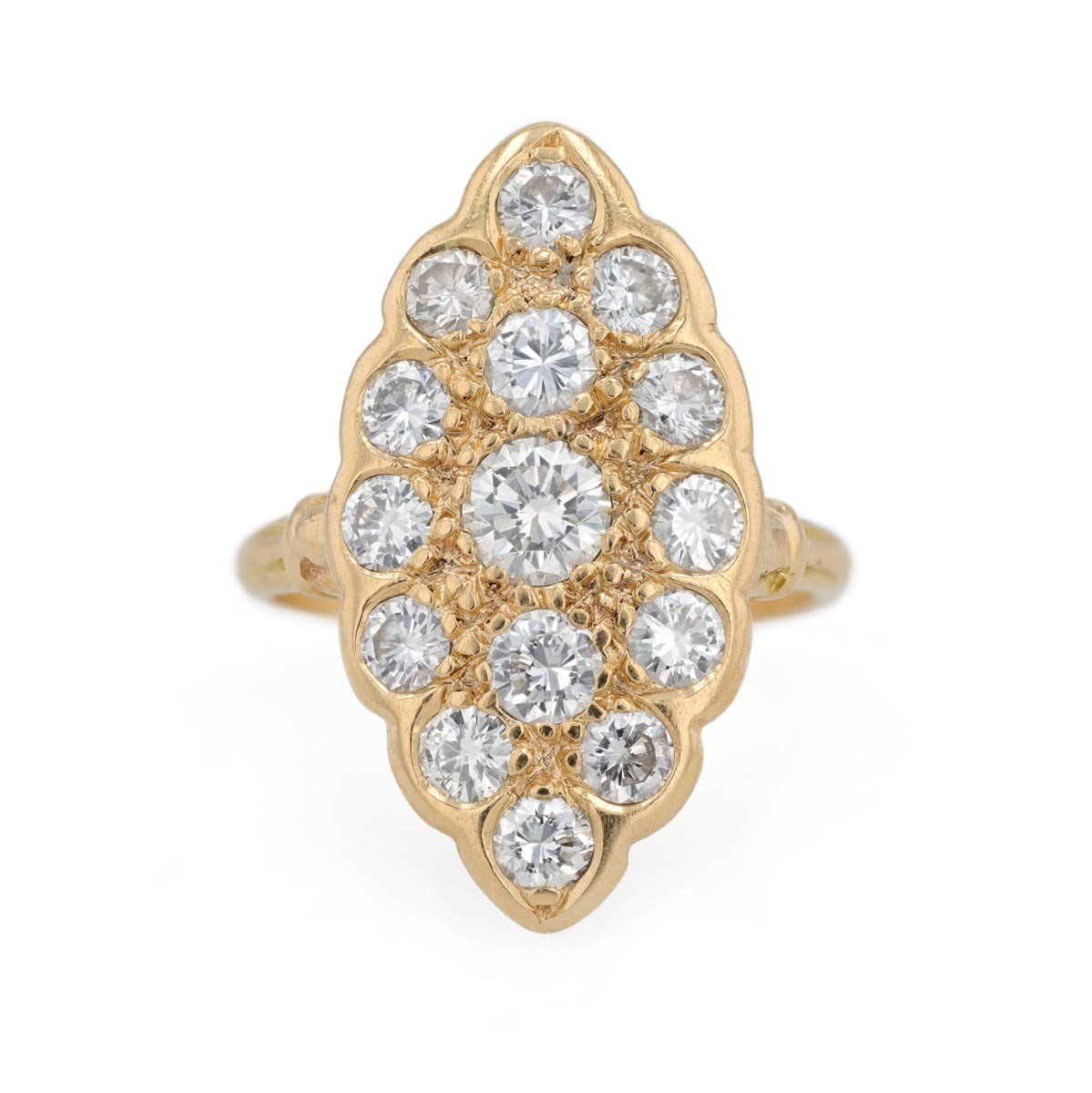 Bague marquise diamants