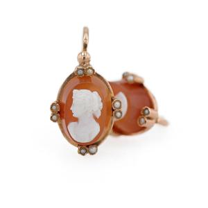 Cameo Sleeper Earrings