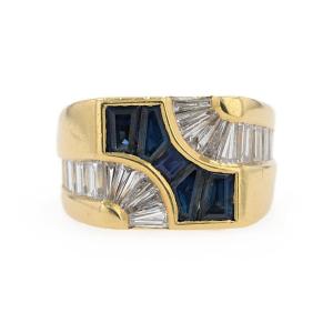 Vintage Sapphire And Diamond Ring