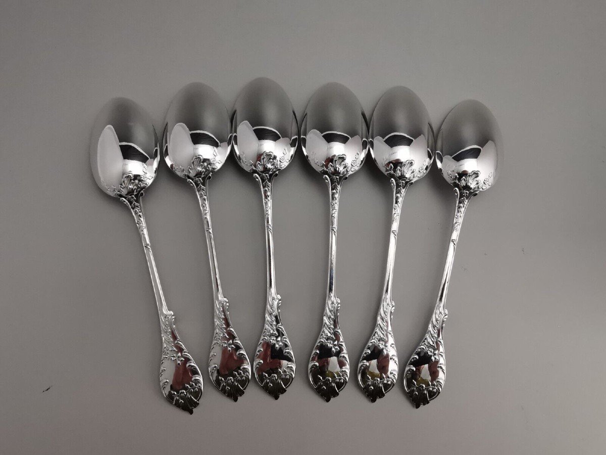 Puiforcat - 6 Teaspoons - Silver Minerve-photo-3