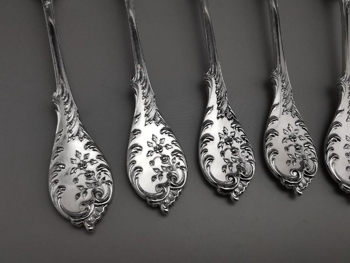 Puiforcat - 6 Teaspoons - Silver Minerve