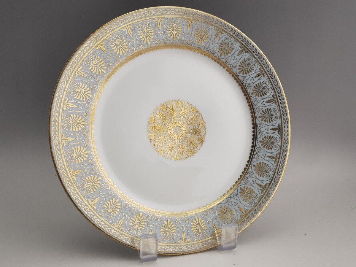 Sevres - Exceptionnelle Assiette Porcelaine - Manufacture Impériale Sèvres 1862-photo-3