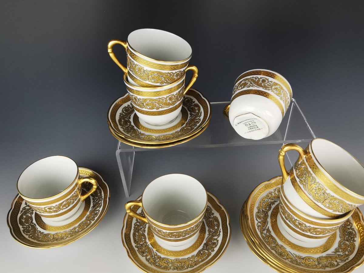 Proantic: Incrustation d'Or, Service à Thé Ou Café En Porcelaine De
