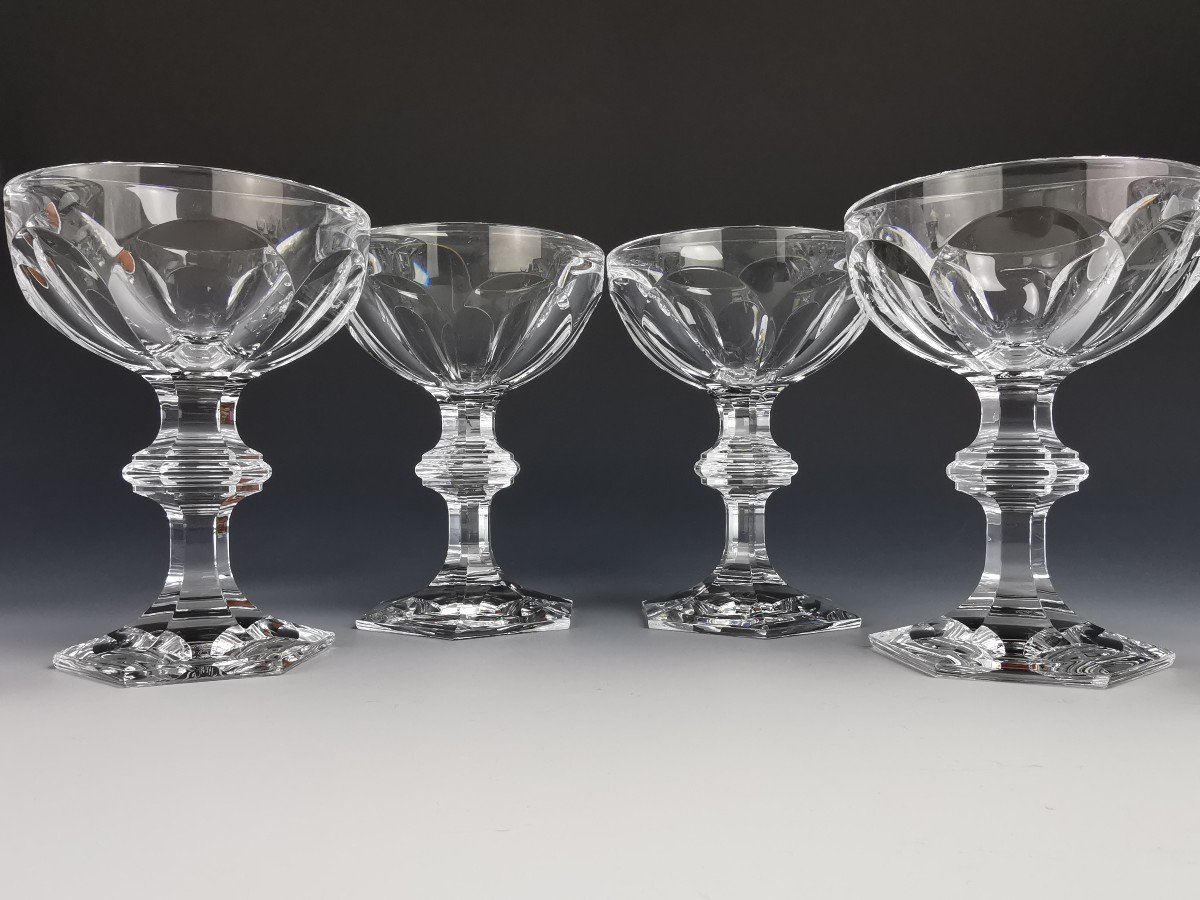 Baccarat - Harcourt 1841 - 6 Champagne Crystal Cups (13 Cm) - New Condition-photo-4