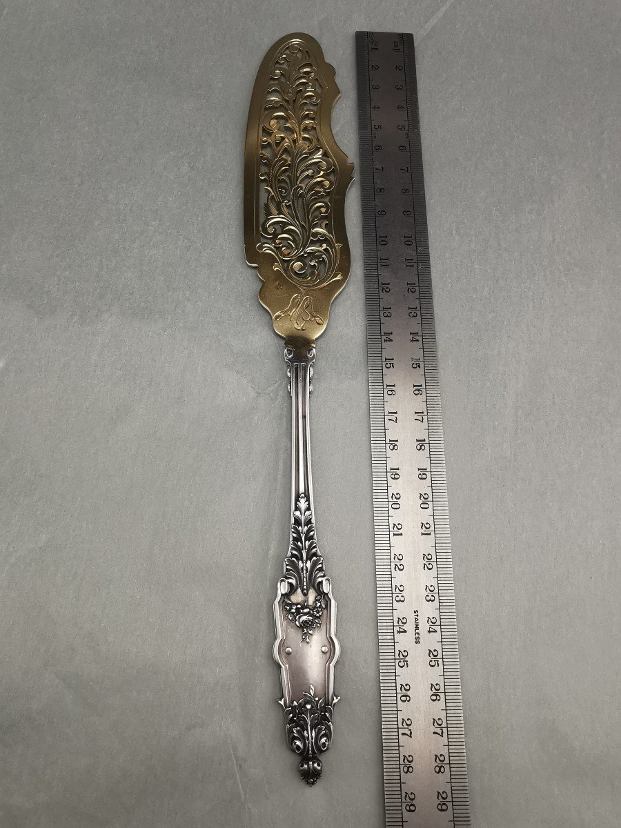 Puiforcat "acanthe" - Serving Shovel - Silver Vermeil Minerva-photo-6