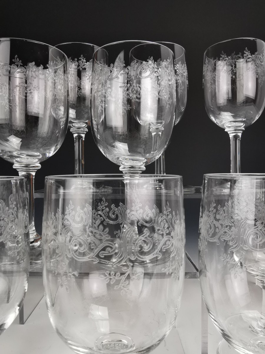 Baccarat - "sévigné" - Set Of 12 White Wine Glasses H: 12.5 Cm - Crystal - New Condition-photo-2