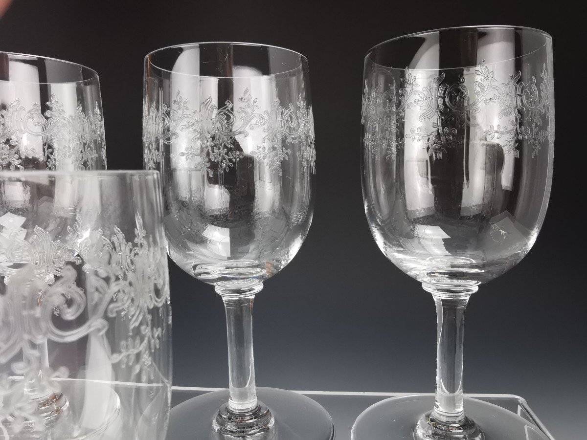 Baccarat - "sévigné" - Set Of 12 White Wine Glasses H: 12.5 Cm - Crystal - New Condition-photo-3