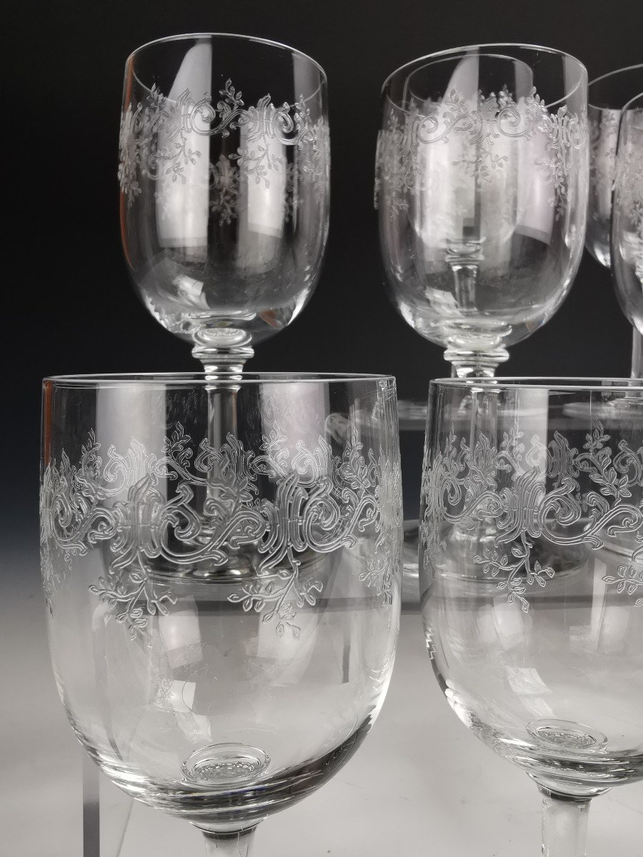 Baccarat - "sévigné" - Set Of 12 White Wine Glasses H: 12.5 Cm - Crystal - New Condition-photo-1