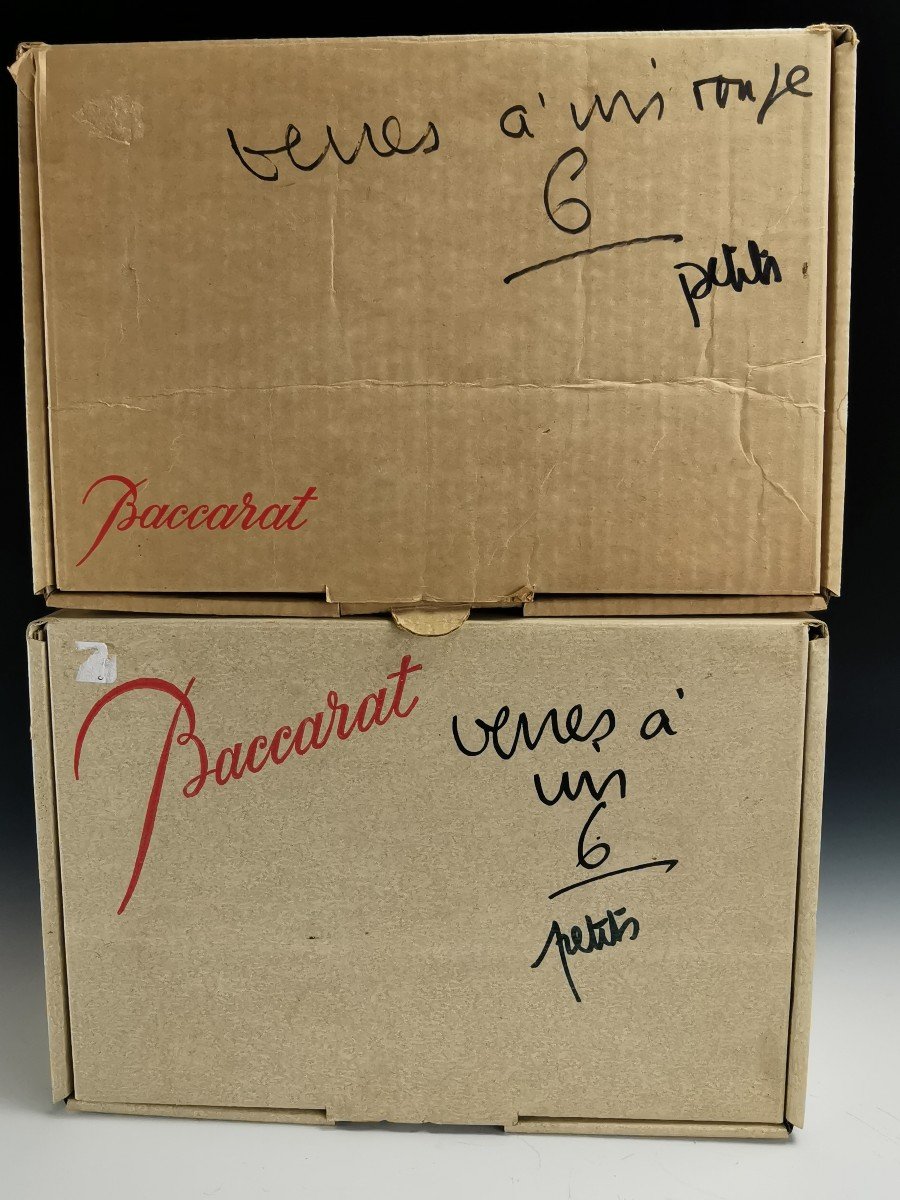 Baccarat - "sévigné" - Set Of 12 White Wine Glasses H: 12.5 Cm - Crystal - New Condition-photo-4